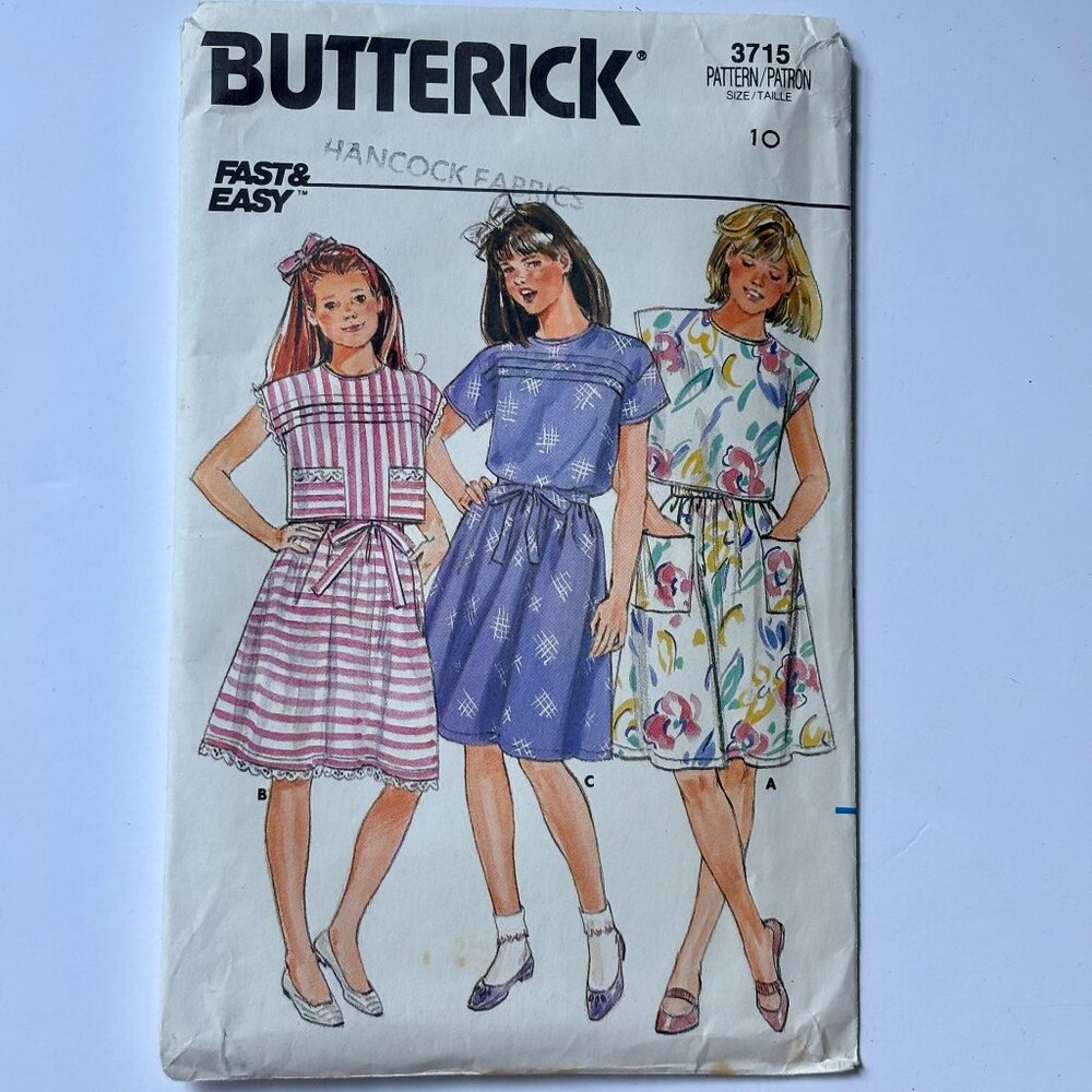 Butterick Pattern 3715 Girls Top & Skirt